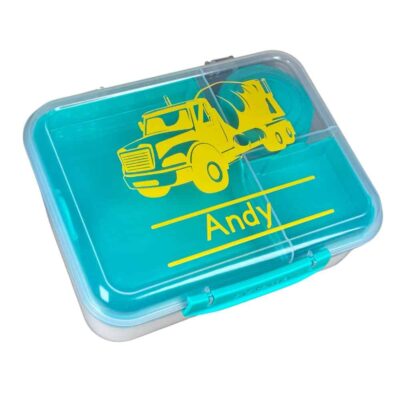 personalised lunchbox labels - yellow truck label