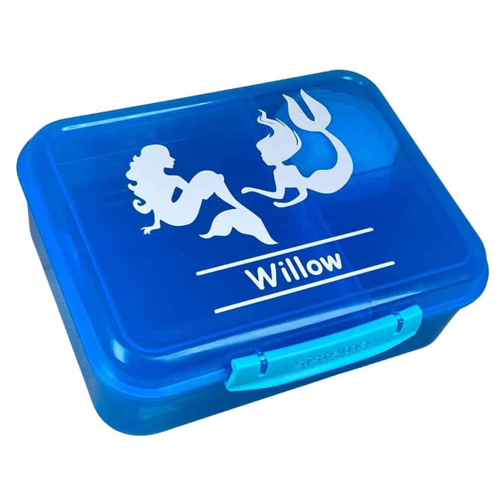 personalised lunchbox labels - white mermaid label