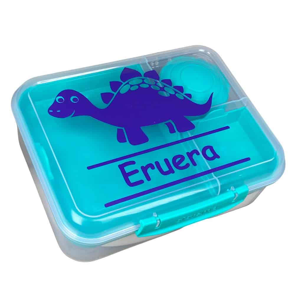 personalised lunchbox labels - blue dinosaur label